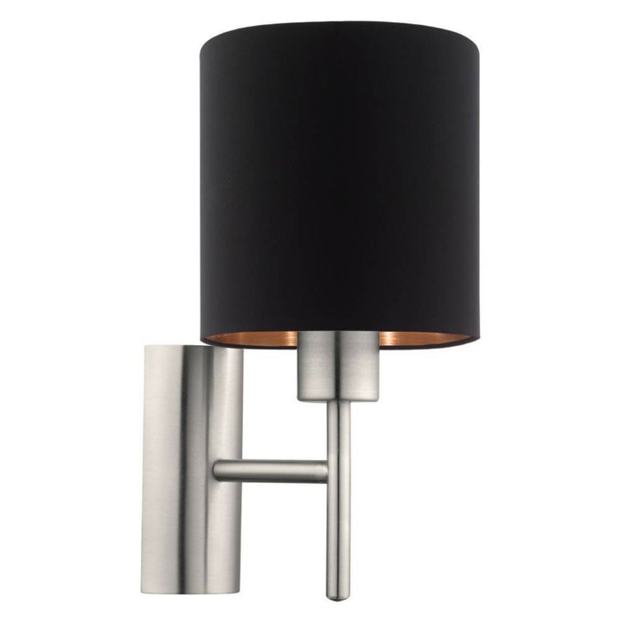 Бра MASERLO 1x60Вт E27 никель, черный 14,5x14,5x30,5см