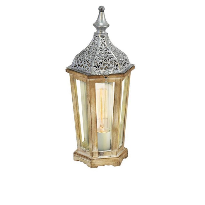 Настольная лампа KINGHORN 1x60Вт E27 серебро 15,5x15,5x40,5см