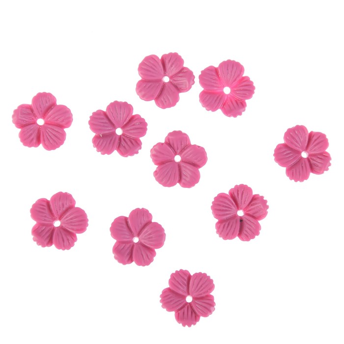 Декор для творчества пластик "Плюмерия ярко-розовая" набор 30 шт 0,9х0,9 см