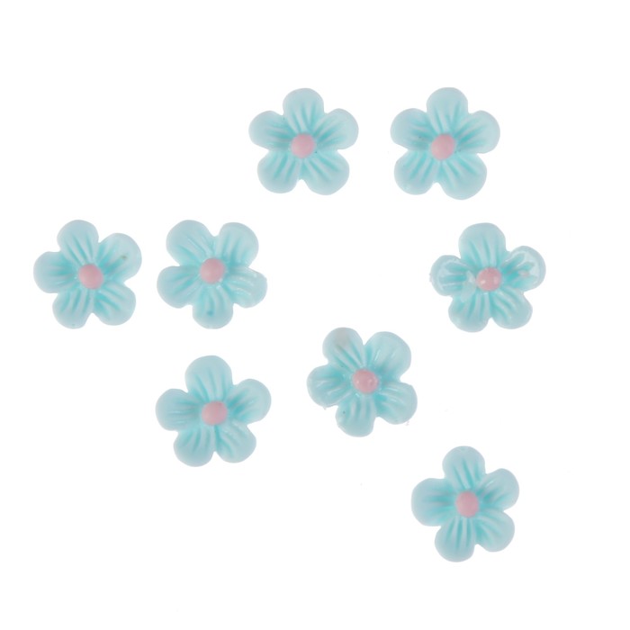 Декор для творчества пластик "Нежно-голубая ромашка" набор 30 шт 0,8х0,8 см