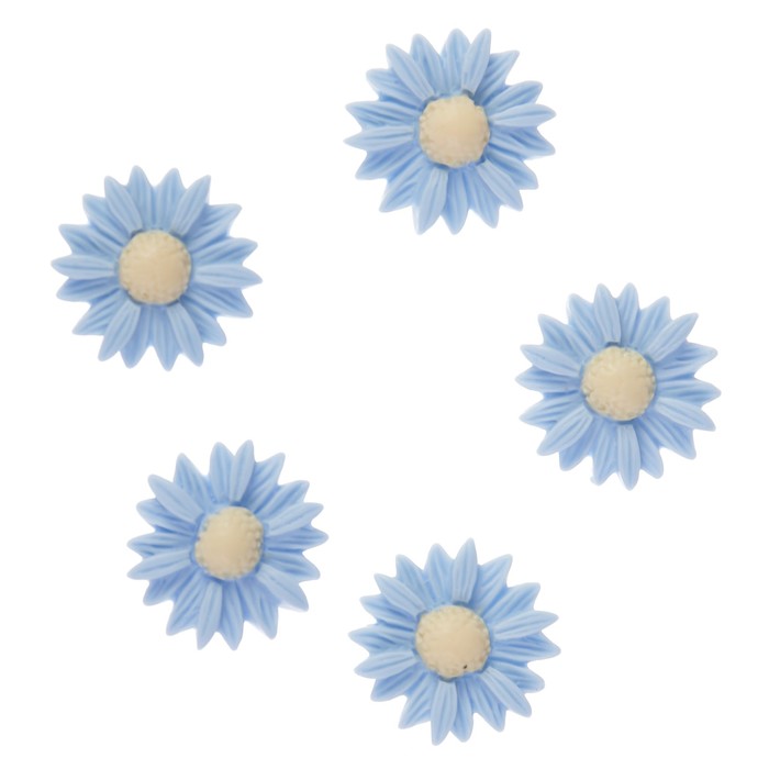 Декор для творчества пластик "Голубая гербера" набор 20 шт 1,5х1,5 см