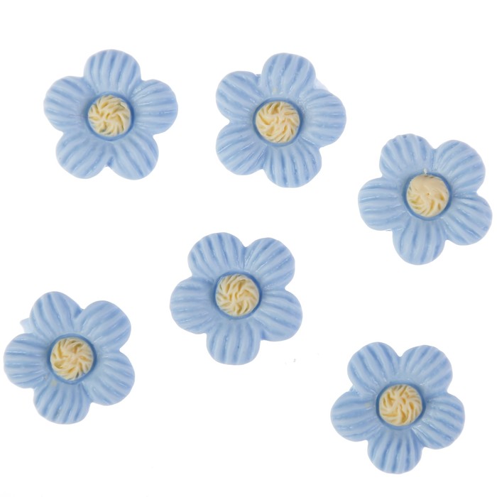 Декор для творчества пластик "Цветочек-пузатик" сиреневый набор 15 шт 1,5х1,5 см