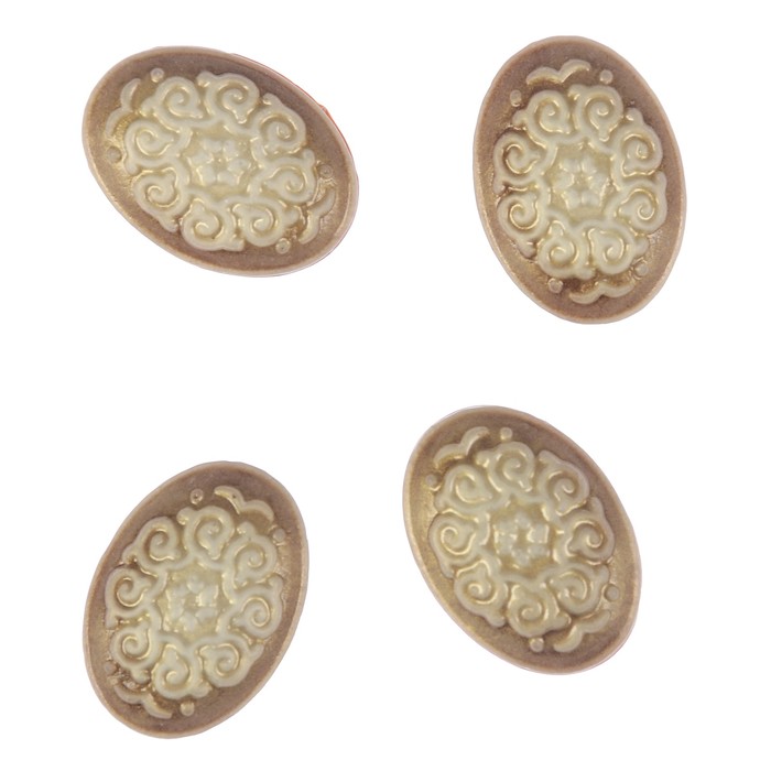 Набор камей пластик "Орнамент" набор 10 шт 2,7х1,8 см