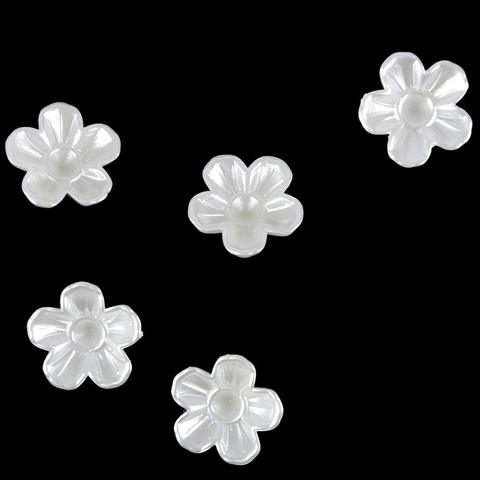 Декор для творчества пластик "Полевой цветок" жемчужный набор 30 шт 1,7х1,7 см