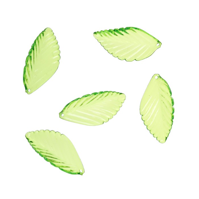 Декор для творчества пластик "Лист берёзовый" набор 30 шт 3,5х1,8 см