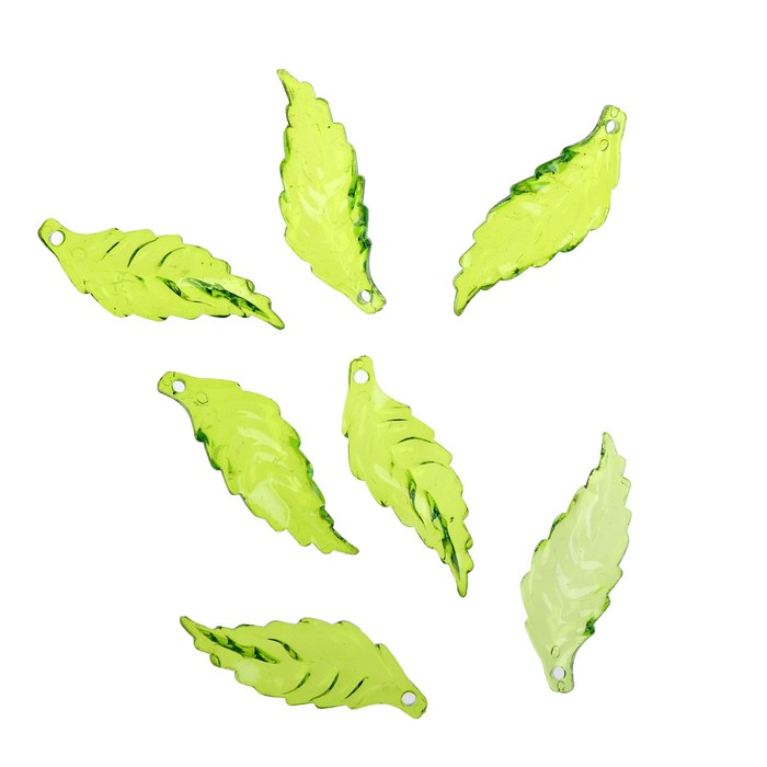 Декор для творчества пластик "Листочек" набор 30 шт 3,8х1,3 см