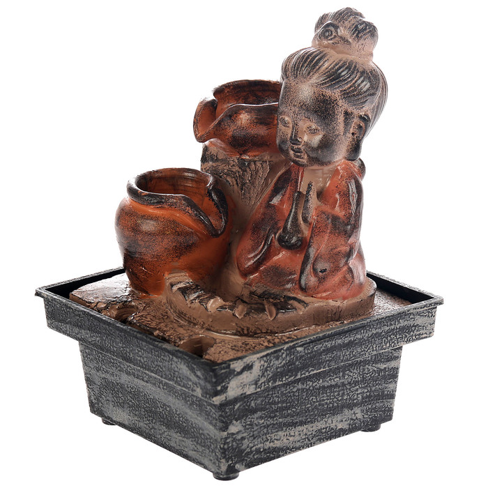 Фонтан "Маленькая гейша медитирует" 18х12х12 см