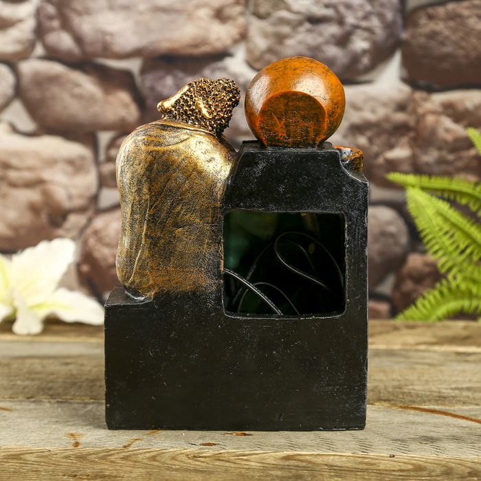 Фонтан "Спящий будда" золото 25х17,5х17 см