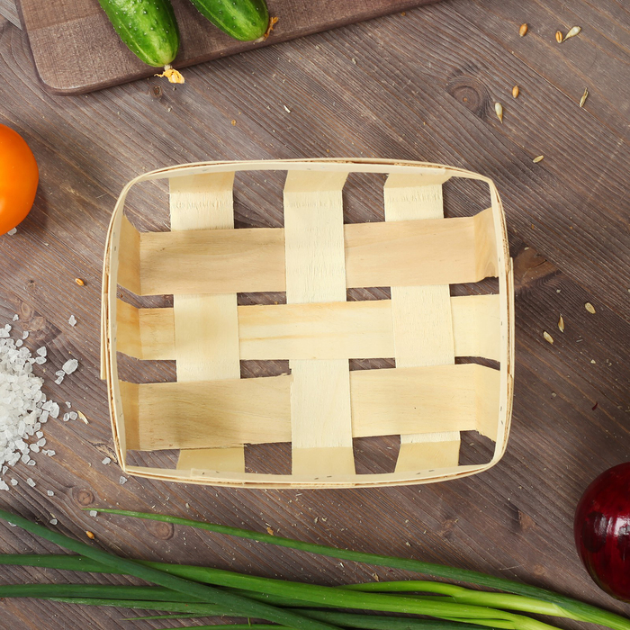 Корзинка из шпона, 210 х 170 х 75 мм, бук