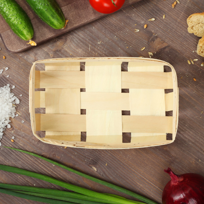 Корзинка из шпона, 240 х 140 х 50 мм, бук