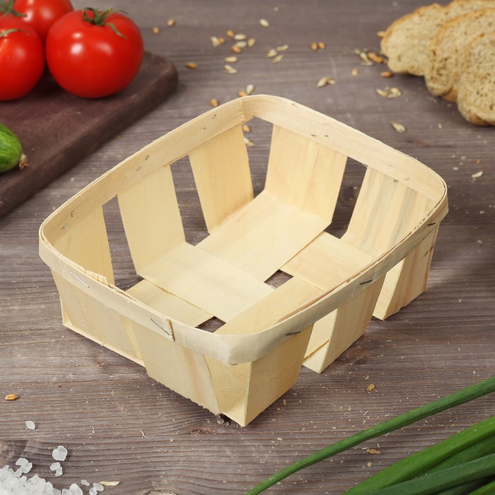 Корзинка из шпона, 190 х 150 х 60 мм, бук