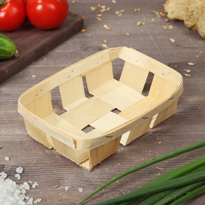 Корзинка из шпона, 180 х 120 х 40 мм, бук