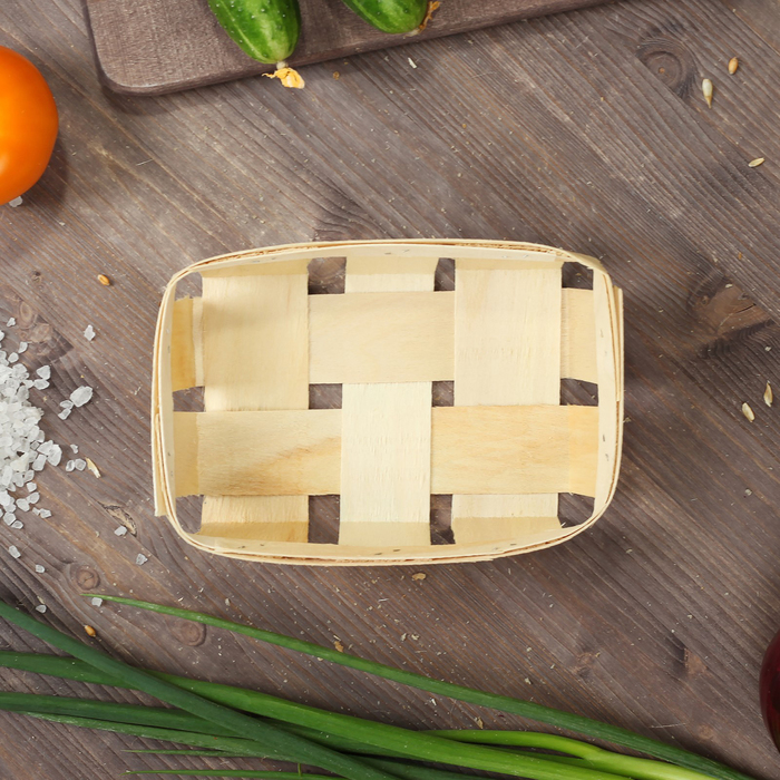 Корзинка из шпона, 180 х 120 х 40 мм, бук