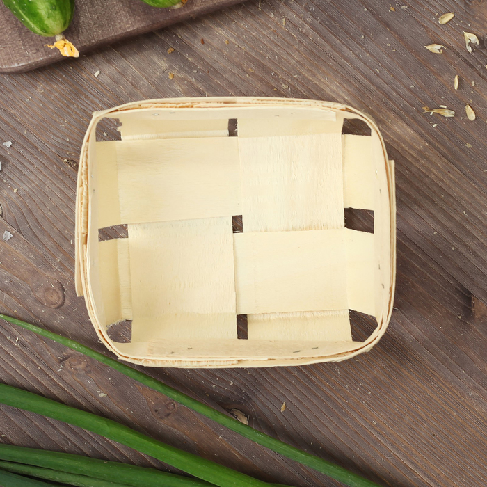 Корзинка из шпона, 140 х 130 х 40 мм, бук