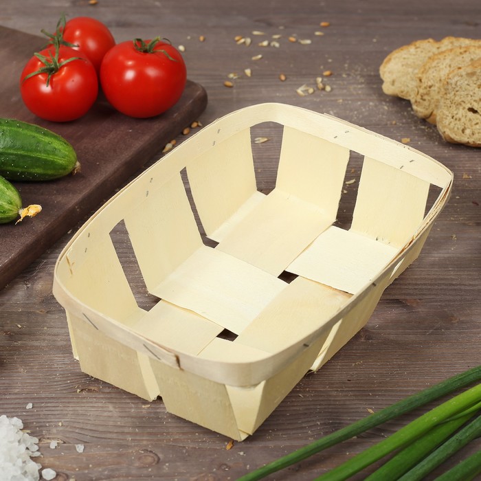 Корзинка из шпона, 240 х 150 х 60 мм, бук