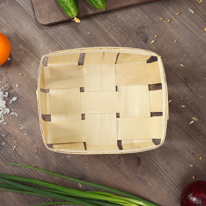 Корзинка из шпона, 230 х 190 х 75 мм, бук