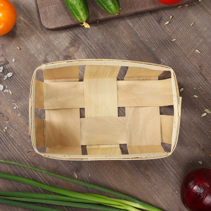 Корзинка из шпона, 240 х 160 х 80 мм, бук