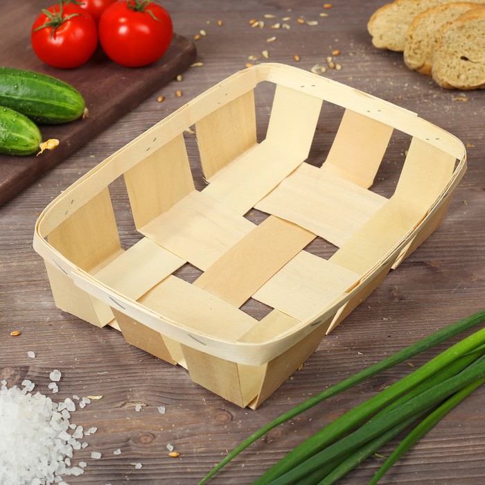 Корзинка из шпона, 280 х 200 х 60 мм, бук