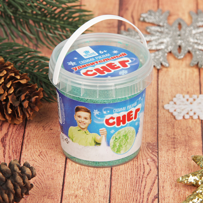 Удивительным снегом, ведёрко100 г, цвет зелёный