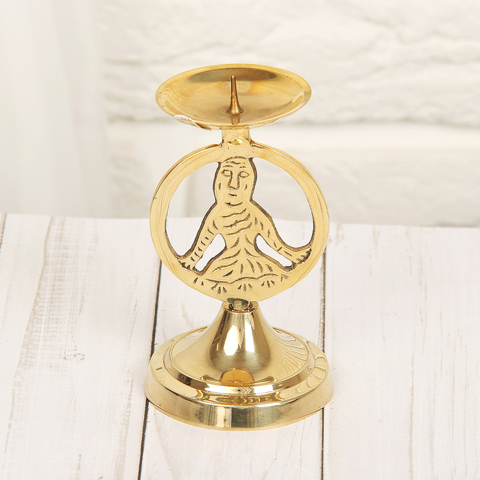 Подсвечник латунь "Знак зодиака Дева" 6*6*10см