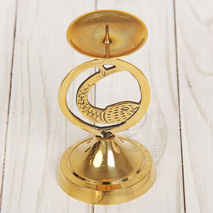 Подсвечник латунь "Знак зодиака Рыба" 6*6*10см