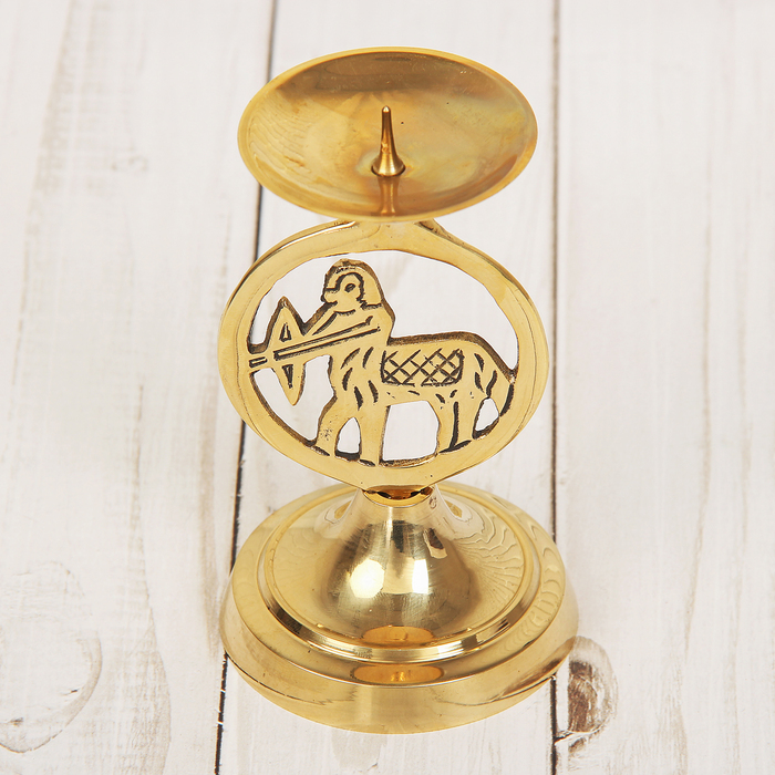 Подсвечник латунь "Знак зодиака Стрелец" 6*6*10см