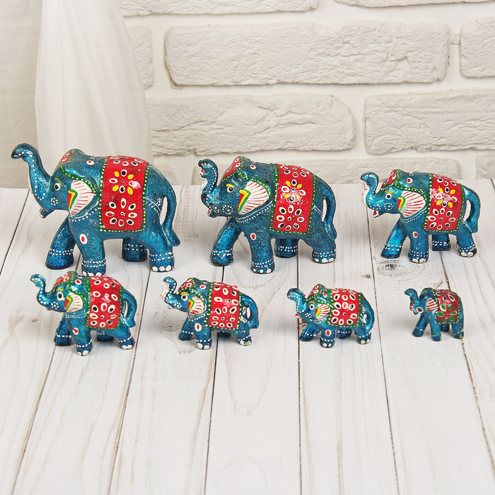 Сувенирный набор "Слоники" искусственный камень роспись ручной работы МИКС