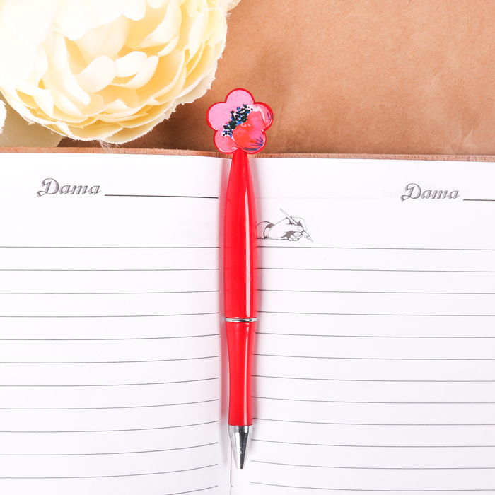 Ручка пластиковая с цветком "Дорогому учителю"