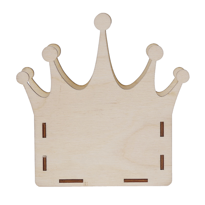 Копилка из фанеры для декора "Корона" (набор 6 деталей) 16х16 см (ДЕК-452)