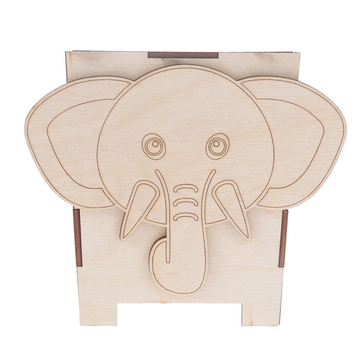 Копилка  из фанеры для декора "Слоник" (набор 8 деталей) 22х15 см (ДЕК-455)