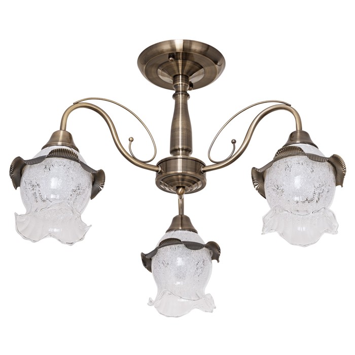 Люстра "Виринея" 3 лампы E27 60Вт античная бронза 56,5х56,5х34см.