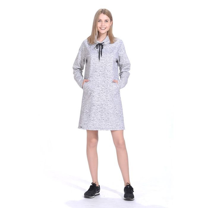 Платье женское, размер 48,  рост 164,  цвет серый меланж 6660