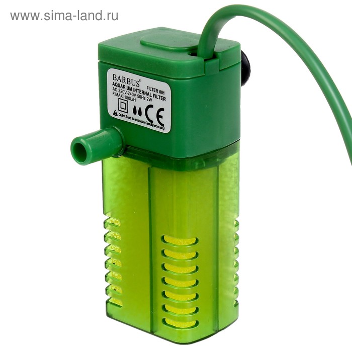 

Фильтр BARBUS FILTER 001 внутренний с аэратором и флейтой, 150л/ч, 2Ватт