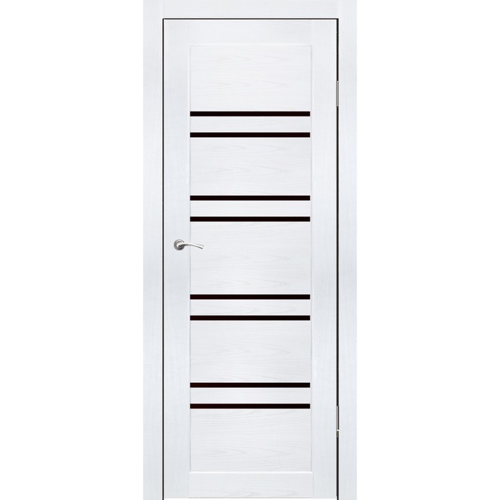 Комплект двери Окинава Ясень белый, черный лакобель 2000х600