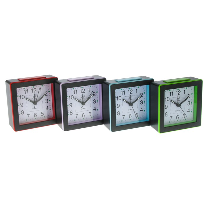 Будильник квадрат, с подсветкой микс 4*10.5