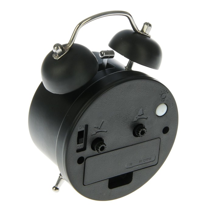 Ретро-часы круг, d=8, черный, голубые цветочки на циферблате 5,5*8*12