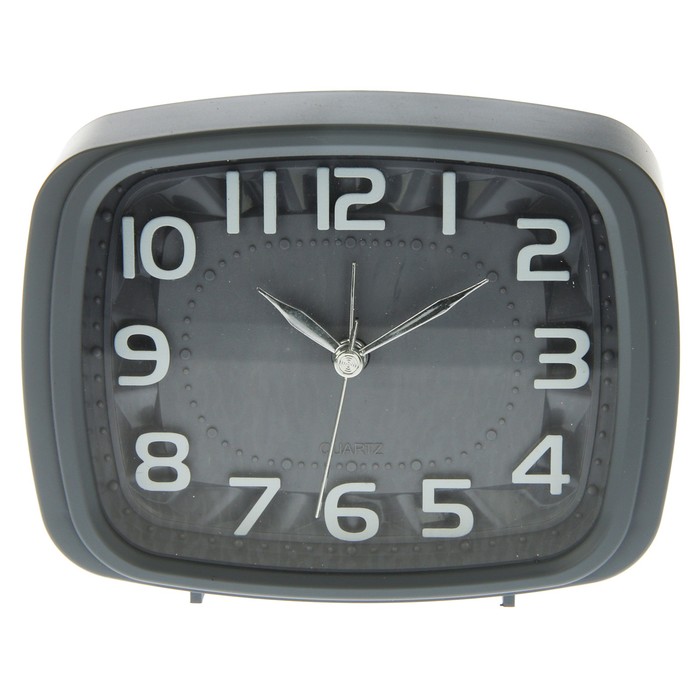 Будильник квадрат,матовый, микс, белые рельефные цифры 4*13*9.5см