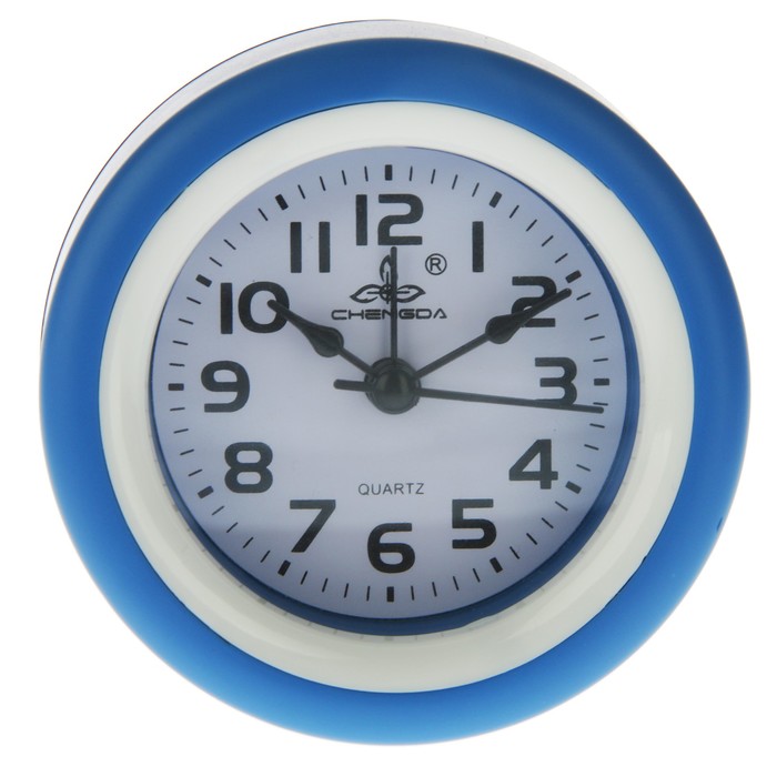 Будильник круг,матовый, микс,белый кант 4*9*9см