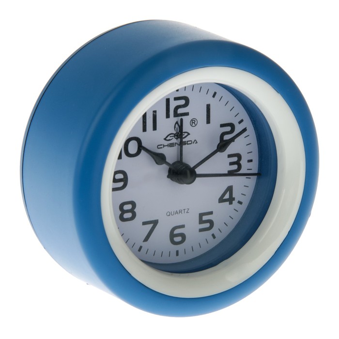 Будильник круг,матовый, микс,белый кант 4*9*9см