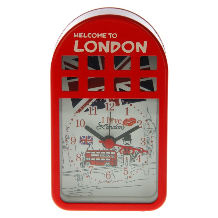 Будильник, телефоная трубка "Welcome to London", красный, 3,5*6,5*11