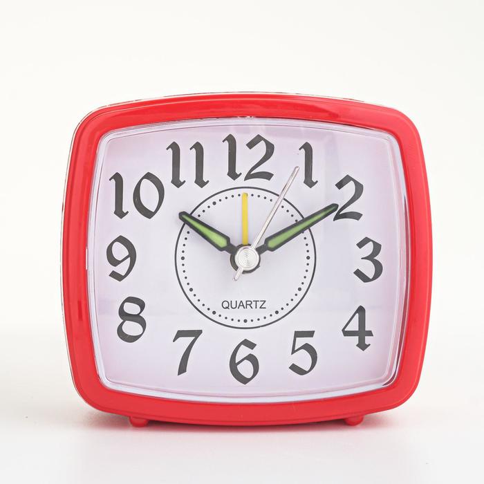 Будильник прямоуг, с подсветкой , пластик микс 9*8 см