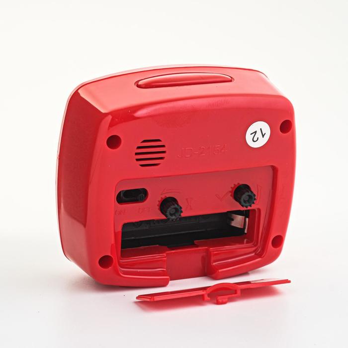 Будильник прямоуг, с подсветкой , пластик микс 9*8 см