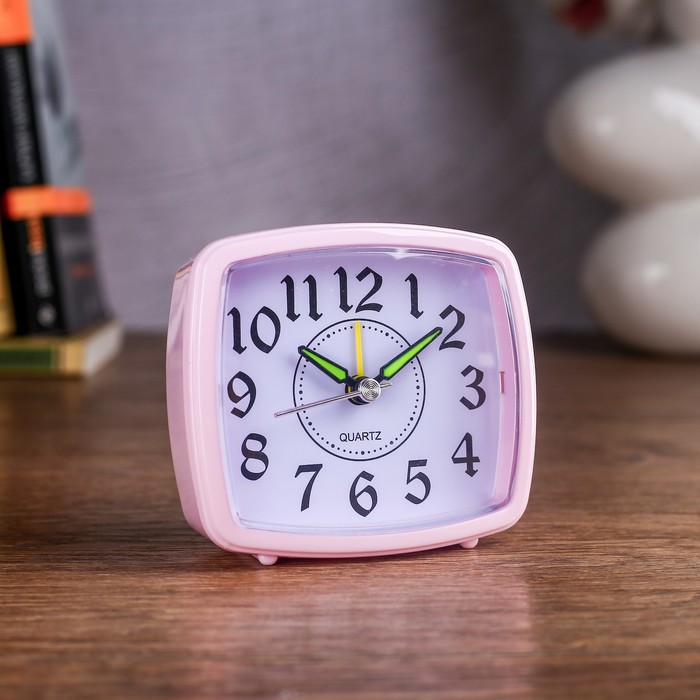Будильник прямоуг, с подсветкой , пластик микс 9*8 см