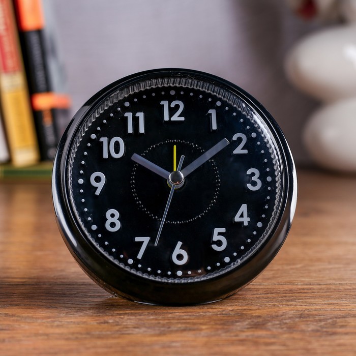 Будильник круглый классика, с подсветкой, пластик микс 10,5*10,5 см
