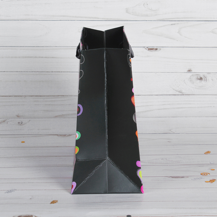 Пакет подарочный "Разноцветные сердечки", люкс, 45 х 12 х 34 см