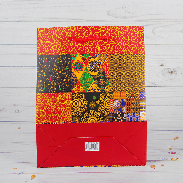 Пакет подарочный "Узоры", люкс, 11 х 6 х 14,5 см