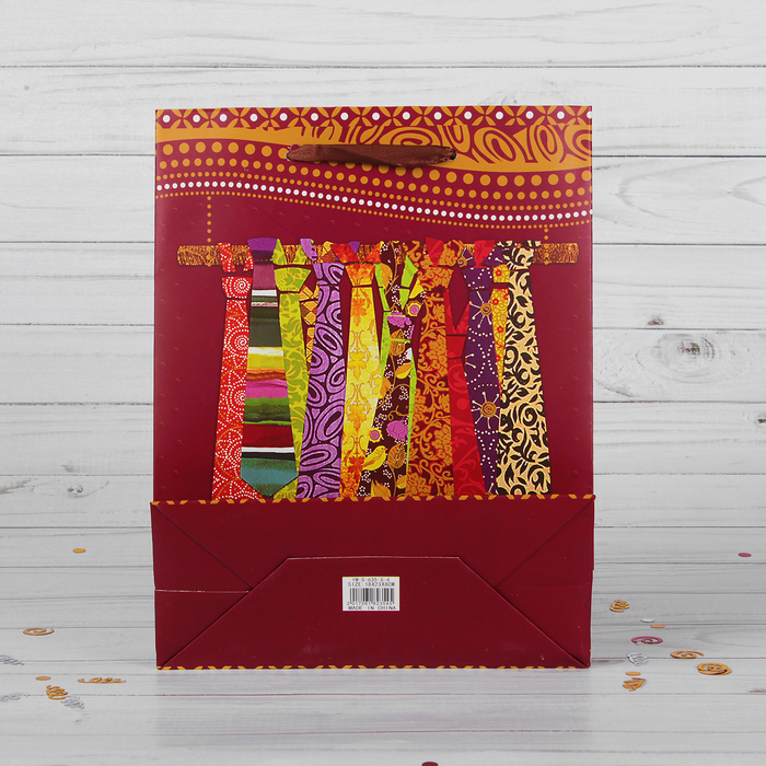 Пакет подарочный "Галстуки", люкс, 18 х 8 х 23 см