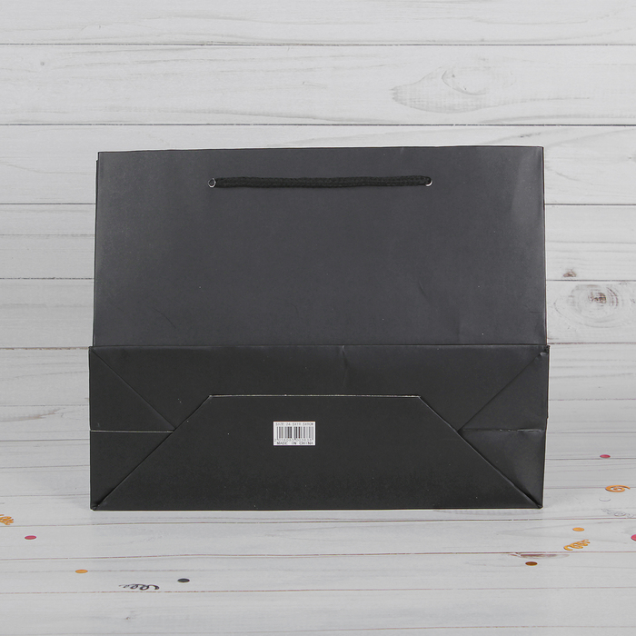 Пакет подарочный, чёрный, люкс, 49,5 х 15 х 37 см