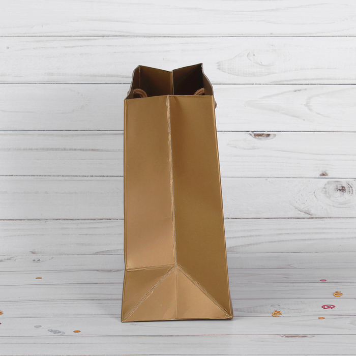 Пакет подарочный, золотой, люкс, 37 х 9 х 25 см