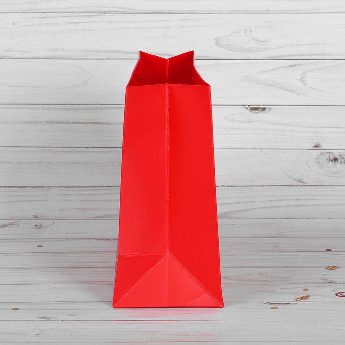Пакет подарочный, красный, люкс, 37 х 9 х 25 см